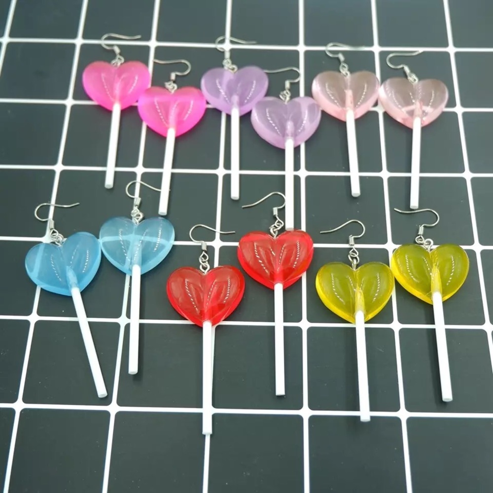 heart lollipop earrings